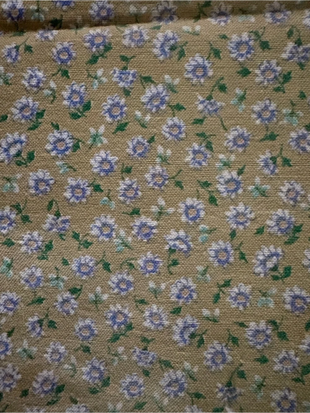 Floral Printed Vintage Small Table Cloth in Beige and Lavender